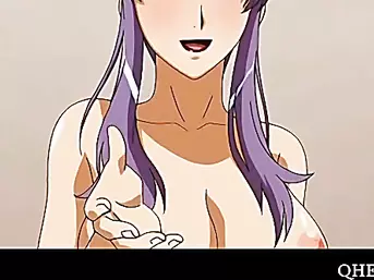 Horny anime lady sucking huge phallus