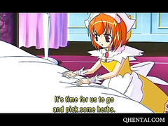 Anime maids fingered and deep fucked in 3some