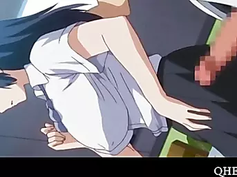 Pussy flashing Anime school girl banged upskirt