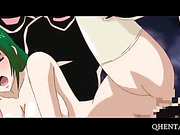 Lesbian Anime Girls Slapping Butts - Green haired Anime girl gets ass slapped - sleazyneasy.com