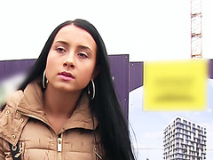Horny and brunette hitchhiker Anna Rose gets spotted and fucked