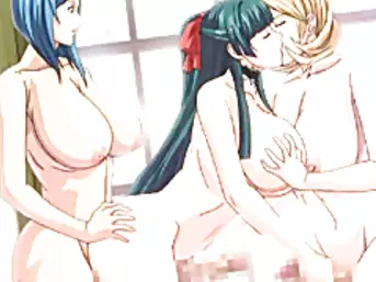Busty anime shemale threesome hot fucking