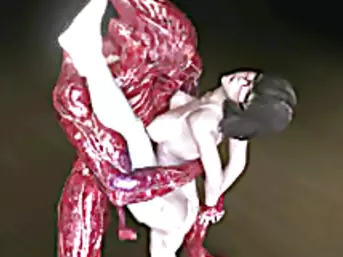 3d anime brutally red monster fucked ass and pussy