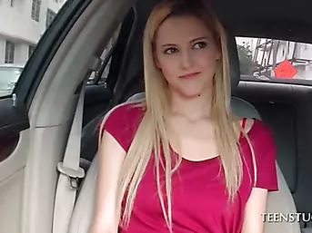 Splendid blonde hitchhikes for a free ride