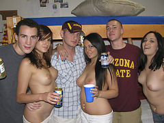 A party with filthy games that get these hot coeds fuck