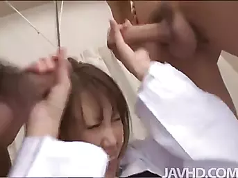 Instead of mouth to mouth nurse Ebihara Arisa goes cock to mouth to revive her patient