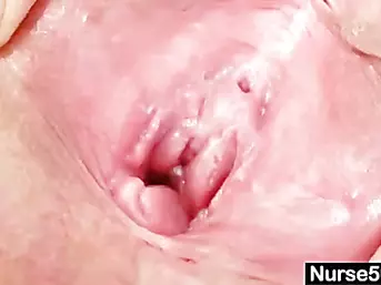 Redhead grandma Zita internal pussy cervix shots
