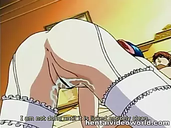 Anime girl in lingerie fucks a cock