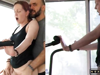 Cute Bunny gets fucked hard in the ass during her workout p1