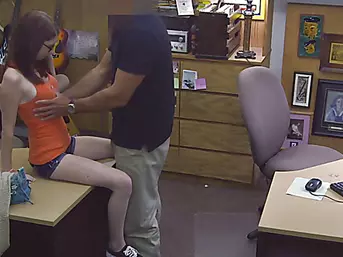 Cute  teen gets her pussy priced at the shop