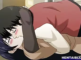 Busty hentai Japanese hot sucking and riding stiff dick