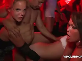 Tit flashing sluts cunt pumped in the VIP
