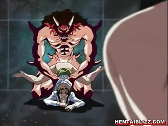 Sexy hentai juicy pussy lips are pounded by a demon as she tries to escape