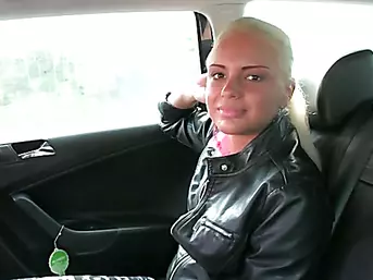 Gorgeous Iva gets paid for sex in taxi and she receives cumshot load