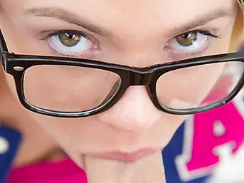 Book nerd Katerina Kay gets fucked before her glasses gets covered in sperm