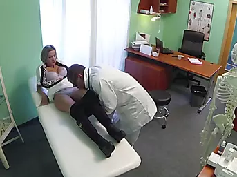 Blonde nurse gets banged by the doctor