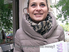 Super hot and cute Emily flashes tits and ass in public and gets fucked