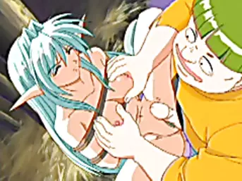 Roped hentai Elf gets fingering and poking her wetpussy