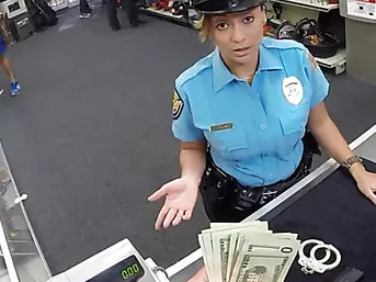 Hot and sexy latina security gets hardcore pounding in exchange of cash