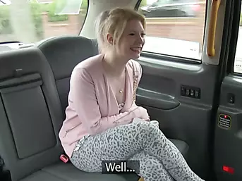 Blonde girl Paige gets a free hot and wild sex in the taxi
