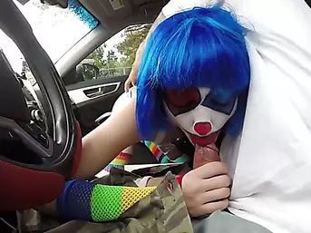 Cute clown Mikayla Mico banged in public