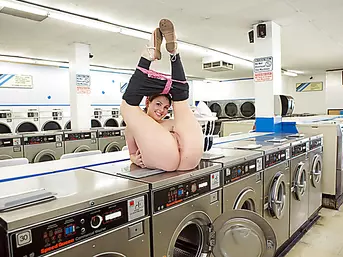 Horny and round ass Cali Hayes gets fucked by laundromat owner